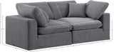 Comfy Grey Velvet Modular Sofa 189Grey-S80 Meridian Furniture