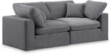 Comfy Grey Velvet Modular Sofa 189Grey-S80 Meridian Furniture