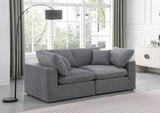 Comfy Grey Velvet Modular Sofa 189Grey-S80 Meridian Furniture