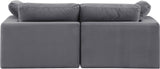 Comfy Grey Velvet Modular Sofa 189Grey-S80 Meridian Furniture