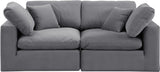 Comfy Grey Velvet Modular Sofa 189Grey-S80 Meridian Furniture