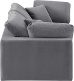 Comfy Grey Velvet Modular Sofa 189Grey-S80 Meridian Furniture