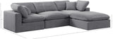 Comfy Grey Velvet Modular Sectional 189Grey-Sec4A Meridian Furniture