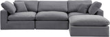 Comfy Grey Velvet Modular Sectional 189Grey-Sec4A Meridian Furniture