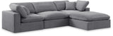 Comfy Grey Velvet Modular Sectional 189Grey-Sec4A Meridian Furniture