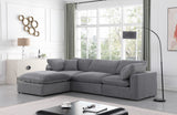 Comfy Grey Velvet Modular Sectional 189Grey-Sec4A Meridian Furniture