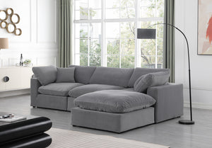 Comfy Grey Velvet Modular Sectional 189Grey-Sec4A Meridian Furniture