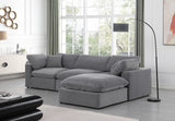 Comfy Grey Velvet Modular Sectional 189Grey-Sec4A Meridian Furniture