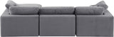 Comfy Grey Velvet Modular Sectional 189Grey-Sec4A Meridian Furniture