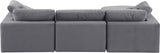 Comfy Grey Velvet Modular Sectional 189Grey-Sec4A Meridian Furniture