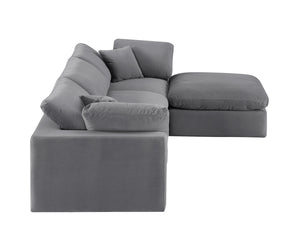 Comfy Grey Velvet Modular Sectional 189Grey-Sec4A Meridian Furniture
