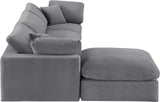 Comfy Grey Velvet Modular Sectional 189Grey-Sec4A Meridian Furniture