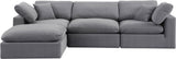 Comfy Grey Velvet Modular Sectional 189Grey-Sec4A Meridian Furniture