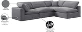 Comfy Grey Velvet Modular Sectional 189Grey-Sec4B Meridian Furniture