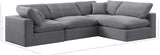 Comfy Grey Velvet Modular Sectional 189Grey-Sec4B Meridian Furniture