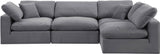 Comfy Grey Velvet Modular Sectional 189Grey-Sec4B Meridian Furniture