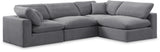 Comfy Grey Velvet Modular Sectional 189Grey-Sec4B Meridian Furniture