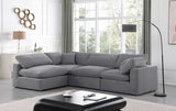 Comfy Grey Velvet Modular Sectional 189Grey-Sec4B Meridian Furniture