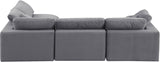 Comfy Grey Velvet Modular Sectional 189Grey-Sec4B Meridian Furniture