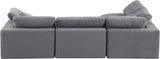 Comfy Grey Velvet Modular Sectional 189Grey-Sec4B Meridian Furniture