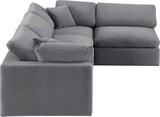 Comfy Grey Velvet Modular Sectional 189Grey-Sec4B Meridian Furniture