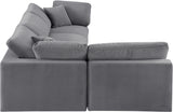 Comfy Grey Velvet Modular Sectional 189Grey-Sec4B Meridian Furniture