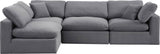 Comfy Grey Velvet Modular Sectional 189Grey-Sec4B Meridian Furniture