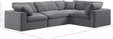 Comfy Grey Velvet Modular Sectional 189Grey-Sec4C Meridian Furniture