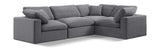 Comfy Grey Velvet Modular Sectional 189Grey-Sec4C Meridian Furniture