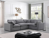 Comfy Grey Velvet Modular Sectional 189Grey-Sec4C Meridian Furniture