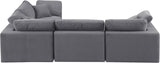 Comfy Grey Velvet Modular Sectional 189Grey-Sec4C Meridian Furniture