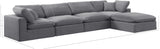 Comfy Grey Velvet Modular Sectional 189Grey-Sec5A Meridian Furniture