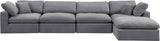 Comfy Grey Velvet Modular Sectional 189Grey-Sec5A Meridian Furniture