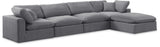 Comfy Grey Velvet Modular Sectional 189Grey-Sec5A Meridian Furniture