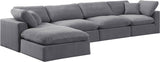 Comfy Grey Velvet Modular Sectional 189Grey-Sec5A Meridian Furniture