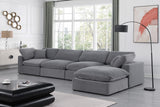 Comfy Grey Velvet Modular Sectional 189Grey-Sec5A Meridian Furniture