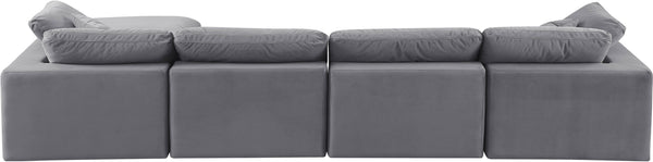 Comfy Grey Velvet Modular Sectional 189Grey-Sec5A Meridian Furniture