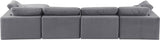 Comfy Grey Velvet Modular Sectional 189Grey-Sec5A Meridian Furniture