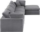 Comfy Grey Velvet Modular Sectional 189Grey-Sec5A Meridian Furniture