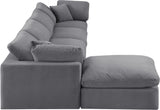 Comfy Grey Velvet Modular Sectional 189Grey-Sec5A Meridian Furniture