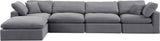 Comfy Grey Velvet Modular Sectional 189Grey-Sec5A Meridian Furniture