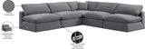 Comfy Grey Velvet Modular Sectional 189Grey-Sec5B Meridian Furniture