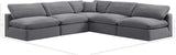 Comfy Grey Velvet Modular Sectional 189Grey-Sec5B Meridian Furniture