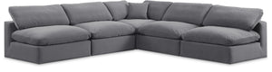 Comfy Grey Velvet Modular Sectional 189Grey-Sec5B Meridian Furniture