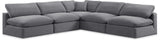 Comfy Grey Velvet Modular Sectional 189Grey-Sec5B Meridian Furniture