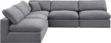 Comfy Grey Velvet Modular Sectional 189Grey-Sec5B Meridian Furniture