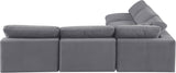 Comfy Grey Velvet Modular Sectional 189Grey-Sec5B Meridian Furniture