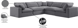 Comfy Grey Velvet Modular Sectional 189Grey-Sec5C Meridian Furniture