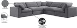 Comfy Grey Velvet Modular Sectional 189Grey-Sec5C Meridian Furniture