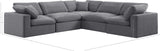 Comfy Grey Velvet Modular Sectional 189Grey-Sec5C Meridian Furniture